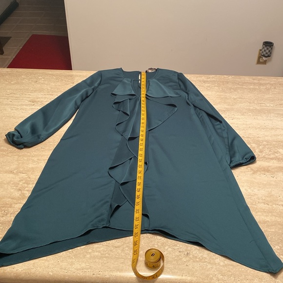 BCBG Maxazria NWT, Forest Green Dress, see measurements in photos below. - Picture 6 of 11
